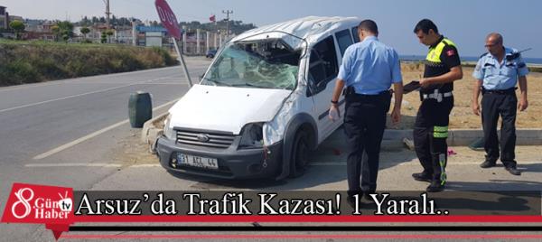 Arsuz'da Trafik Kazası! 1 Yaralı