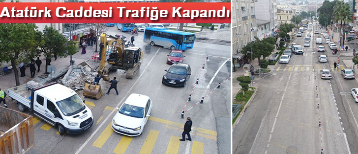 Atatürk Caddesi Trafiğe Kapandı