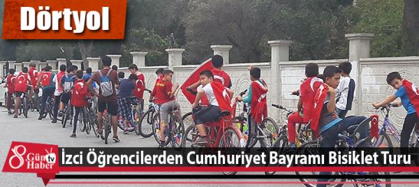 Dörtyolda izci öğrencilerden Cumhuriyet Bayramı bisiklet turu