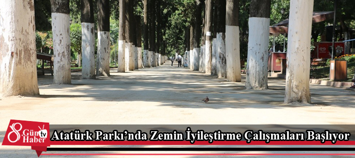 Atatürk Parkında Zemin İyileştirme Çalışmaları Başlıyor