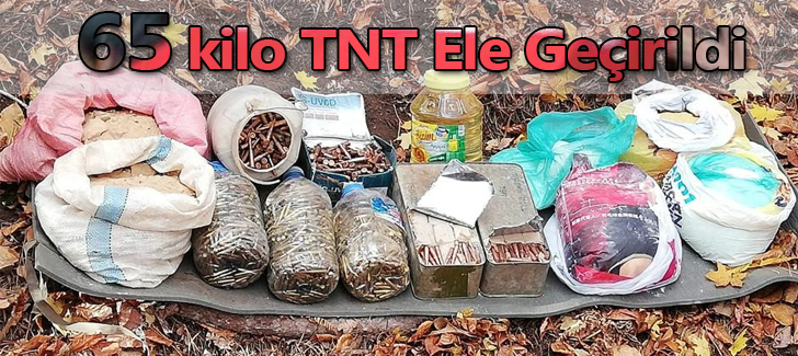 Amanoslarda 65 kilo TNT ele geçirildi