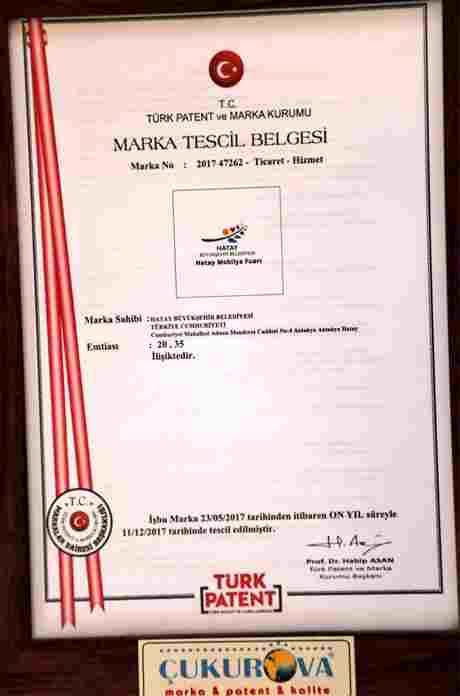 Başkan Savaşın Gerçekleştirdiği Fuar ve Etkinliklere Tescil Belgesi