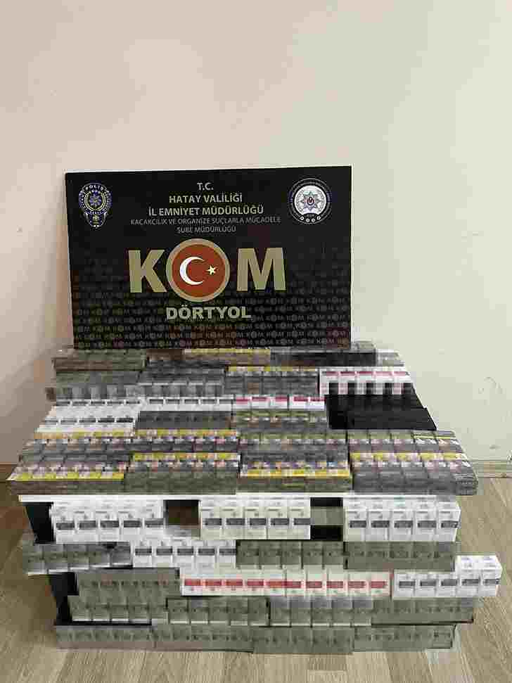 Erzin’de durdurulan araçtan 4 bin 90 paket kaçak sigara çıktı