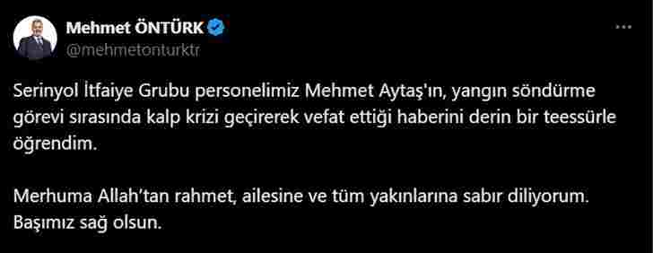 Yangına Müdahale Sırasında Kalp Krizi Geçiren İtfaiyeci Hayatını Kaybetti