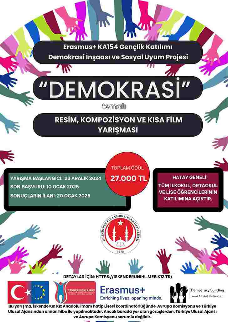 DEMOKRASİ KONULU RESİM, KOMPOZİSYON VE KISA FİLM YARIŞMASI BAŞLADI