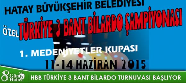 HBB Türkiye 3 Bant Bilardo Turnuvası Başlıyor