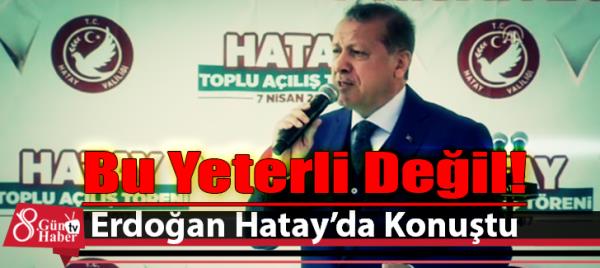 Erdoğan Hatayda Konuştu:Bu Yeterli Değil