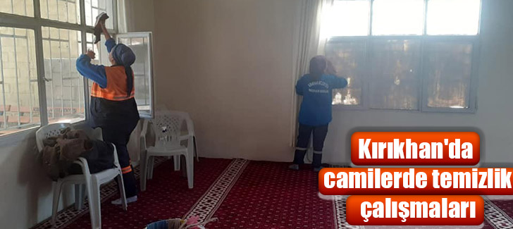 Kırıkhan'da camilerde temizlik çalışmaları