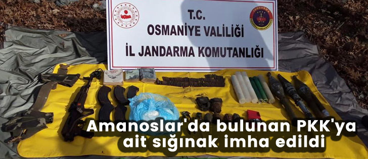 Amanoslar'da bulunan PKK'ya ait sığınak imha edildi