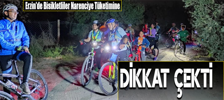 Erzin'de Bisikletliler Narenciye Tüketimine Dikkat Çekti