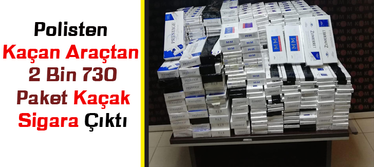 Polisten Kaçan Araçtan 2 Bin 730 Paket Kaçak Sigara Çıktı