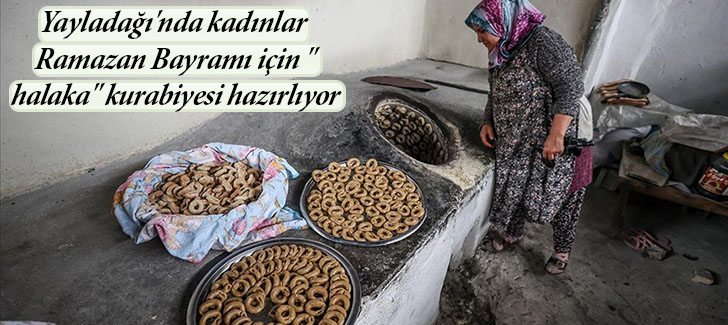 Yayladağı'nda kadınlar Ramazan Bayramı için 'halaka' kurabiyesi hazırlıyor