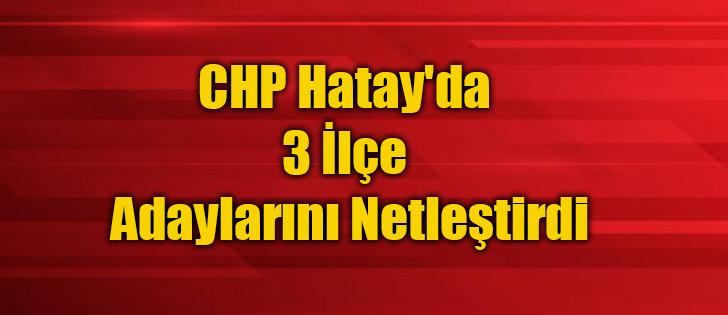 CHP Hatay'da 3 İlçe Adaylarını Netleştirdi
