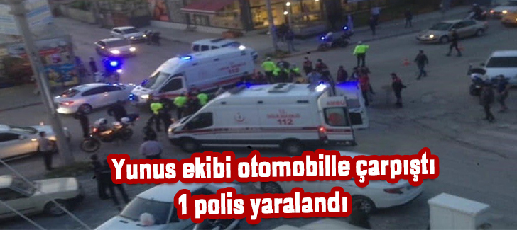 Yunus ekibi otomobille çarpıştı 1 polis yaralandı 