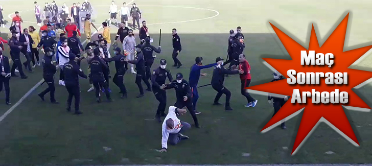  İskenderunspor - Darıca Gençlerbirliği maçı sonrası arbede çıktı