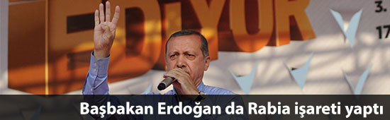 Başbakan Erdoğan Rabia İşareti