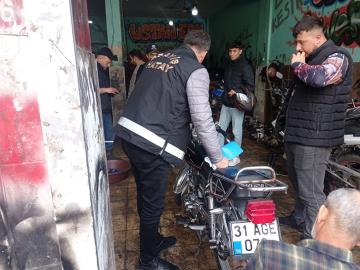 İskenderun’da motosiklet tamircileri denetlendi