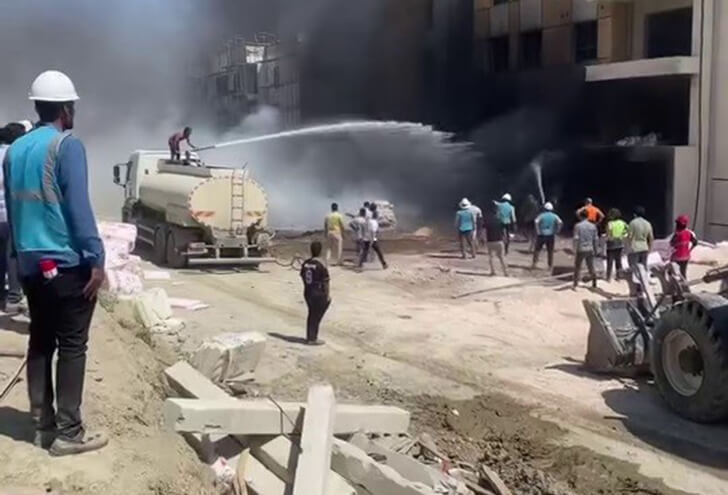 Hatay’da İnşaat Halindeki Binada Yangın