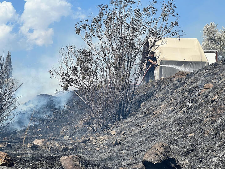 Antakya’da bahçe yangını