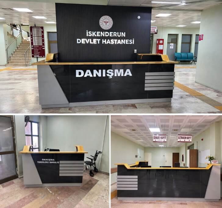 Hastanede Örnek Yenilik: Danışma Alanı Modern Ve Hijyenik Hale Getirildi