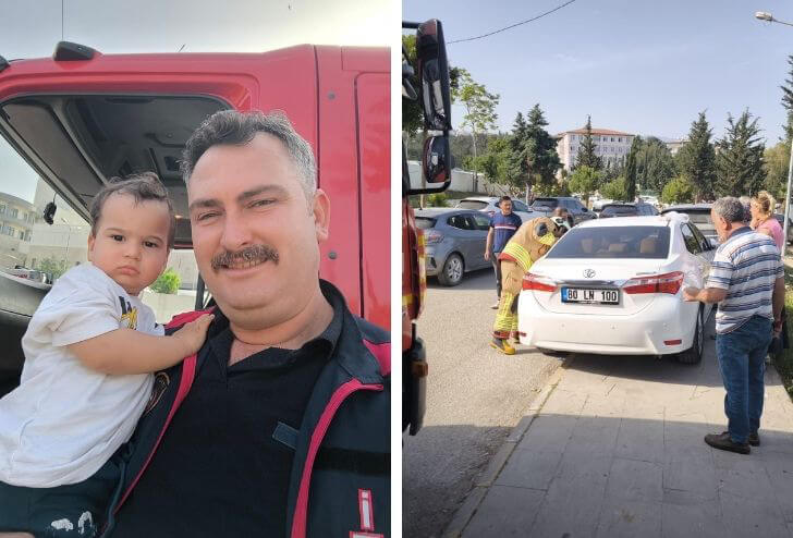 İSKENDERUN’DA ARAÇTA MAHSUR KALAN ÇOCUK KURTARILDI!
